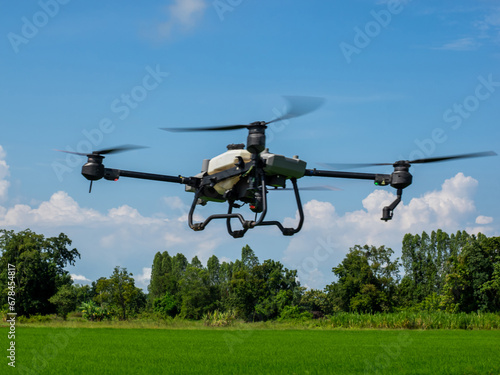 Drones flying in the sky, Drones for agriculture