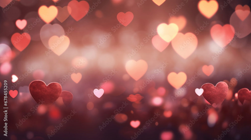 Colorful heart bokeh background Colorful heart bokeh background