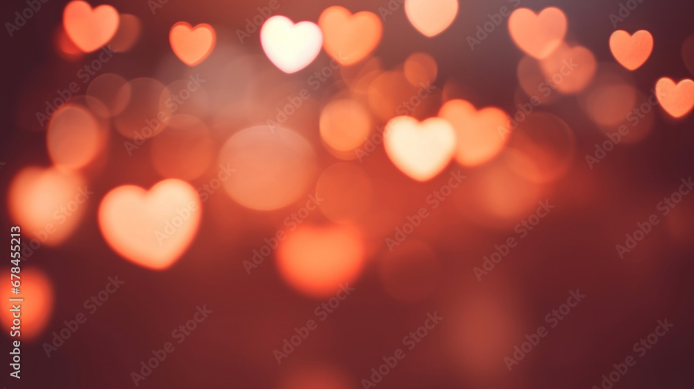 Fototapeta premium Colorful heart bokeh background