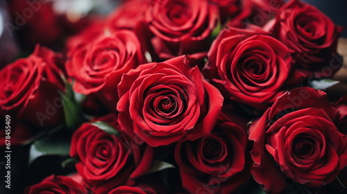 Close up of a bunch of red roses