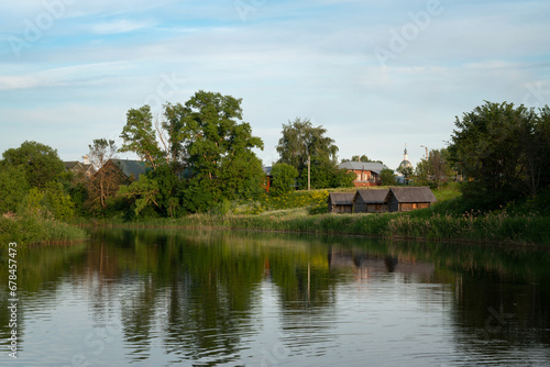 View of the Kamenka River flowing through the ancient city of the Golden Ring of Russia, Suzdal, Vladimir region