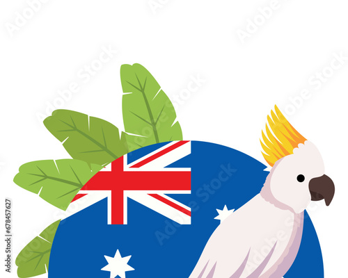 australia day cockatoo and flag