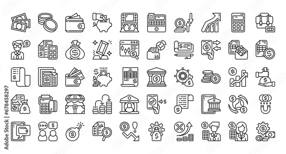 Finance line icon set Finance line icon set