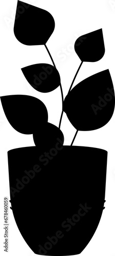 plant pot silhouette leaf