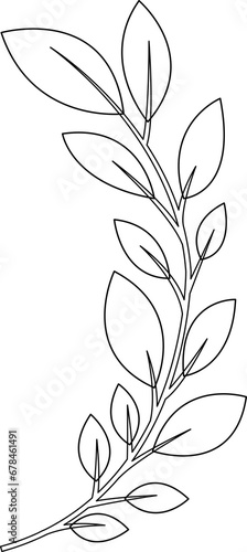 flower leaf floral black outline