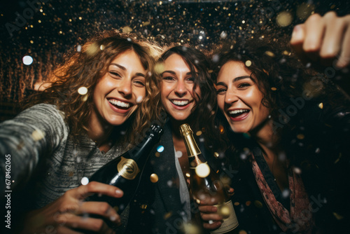 Group of people celebrate a New Years party