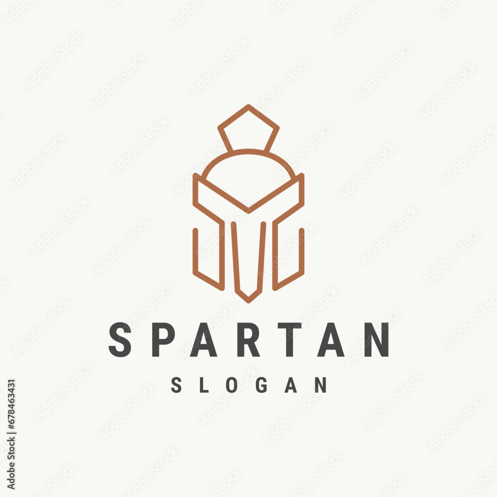 Spartan logo design template ,Helmet logo design concept 