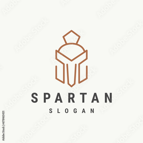 Spartan logo design template ,Helmet logo design concept 