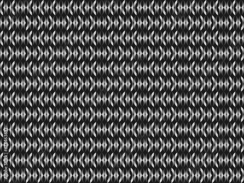 Black metal texture steel background with unique ornament. Abstract metal sheet.