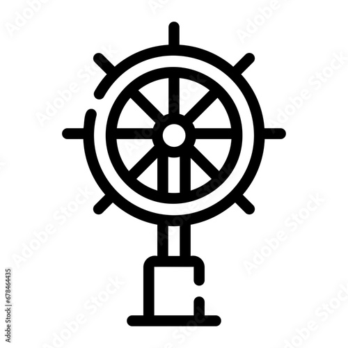 fishing rudder Line Icon