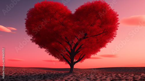 The heart tree is a symbol of pure and unfailing love for Valentine's Day and other special days. photo