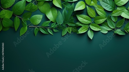 fresh green leaf background on green background