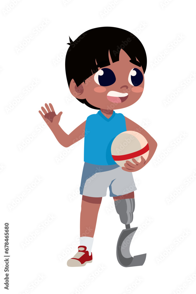 boy disability with ball