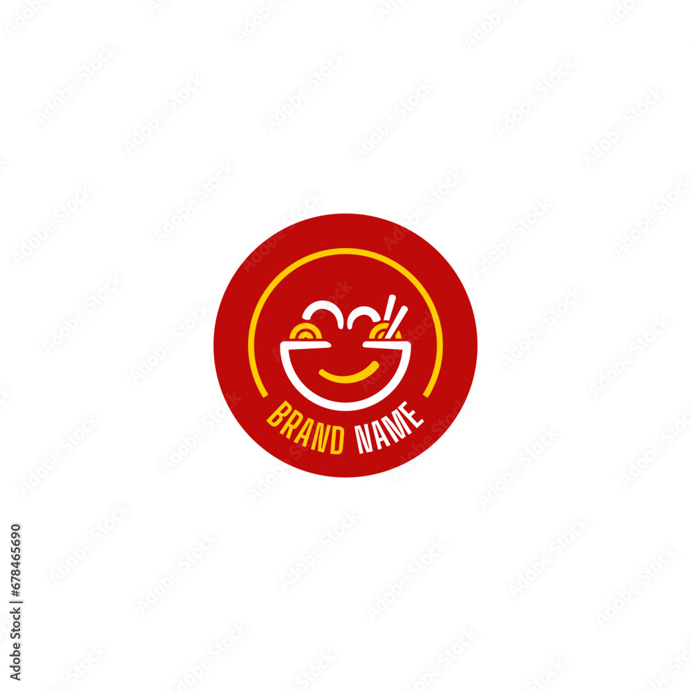 A Bowl with Noodle for Restaurant Logo A Bowl with Noodle for Restaurant Logo