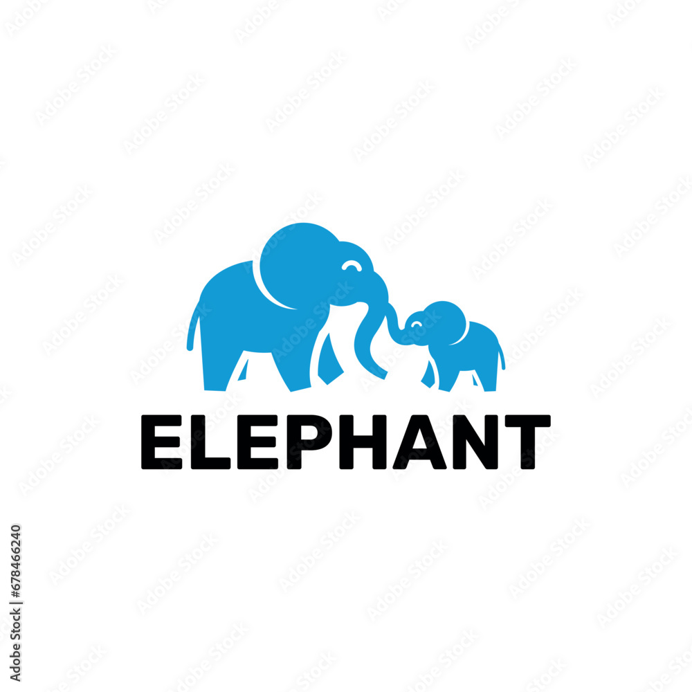 elephant and calf logo design