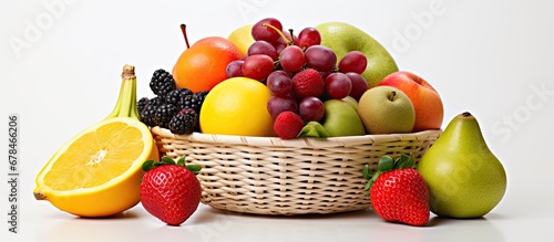 Basket containing fresh fruits