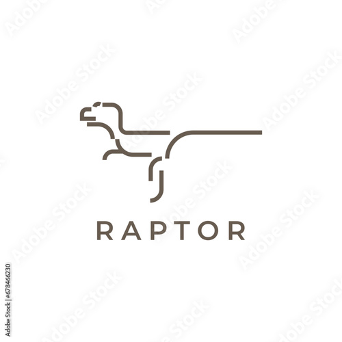 Dinosaur raptor modern Logo design photo