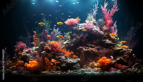 Underwater fish reef, nature multi colored beauty in tropical climate generated by AI © Stockgiu