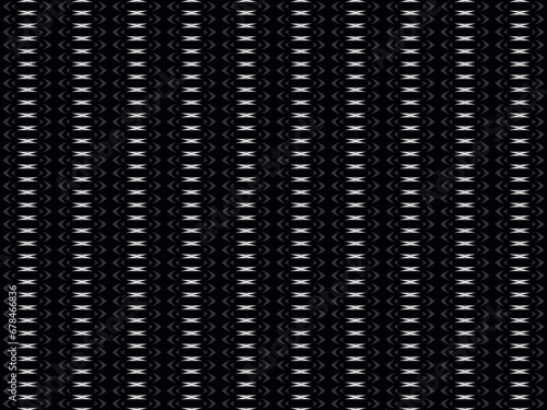 Black metal texture steel background with unique ornament. Abstract metal sheet.