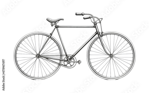 Awesome Bicycle Frame with Intricate Details Isolated on Transparent Background PNG.