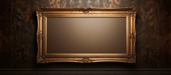Antique frame displayed on a wall against a spotlight