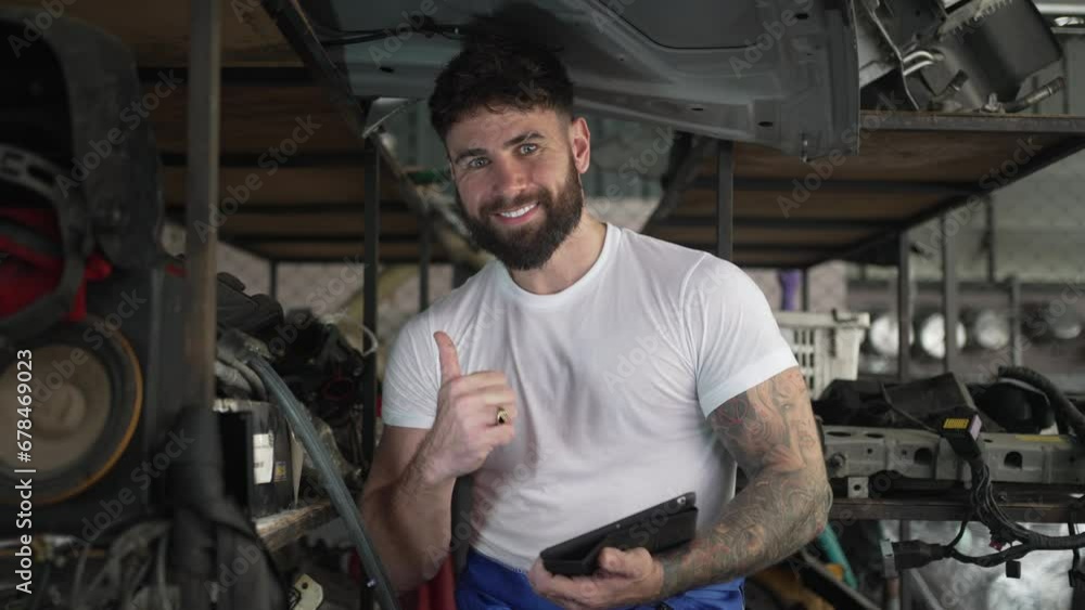 Mechanic work at auto repair shop. Mechanic work at auto repair shop.