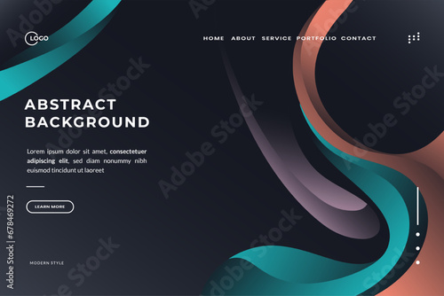 3D Black Colorful Abstract Background with minimal, gently curving waves in a simple and elegant style. It would make a great landing page, website, app, or UI, UX.