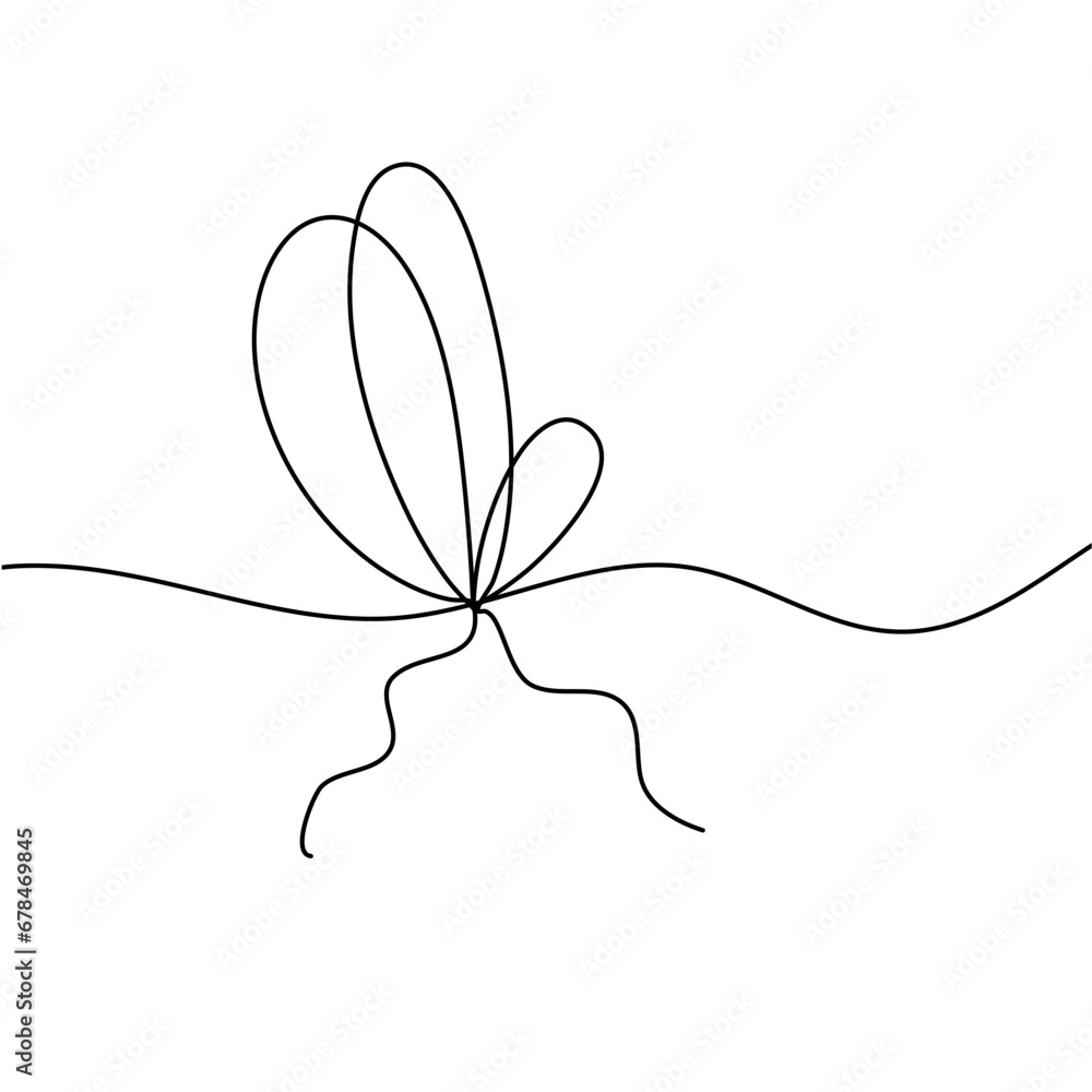 Simple line bow on ribbon Simple line bow on ribbon