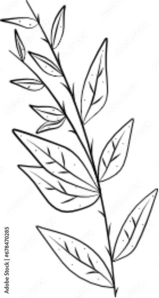 Naklejka premium leaf hand drawn