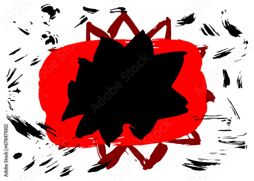 Red and black graffiti speech bubble. Abstract modern Messaging sign street art decoration, Discussion icon performed in urban painting style.