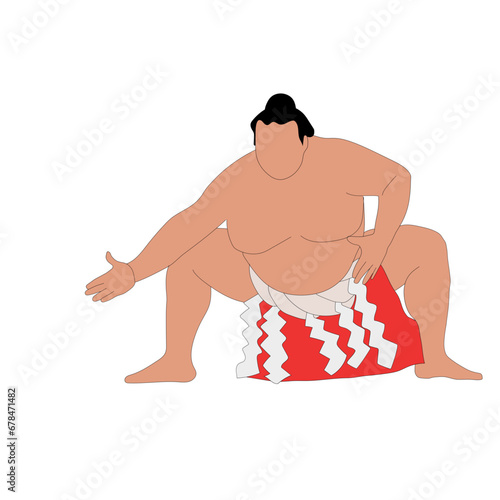 A traditional sumo wrestler is ready to fight vector
