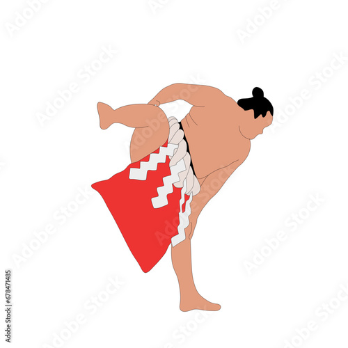 A traditional sumo wrestler is ready to fight vector