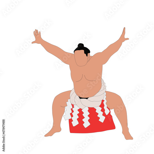A traditional sumo wrestler is ready to fight vector
