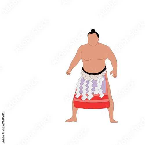 A traditional sumo wrestler is ready to fight vector