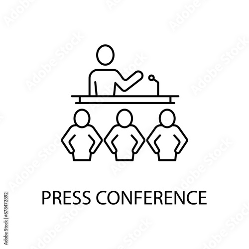 Press conference concept line icon. Simple element illustration. Press conference concept outline symbol design.