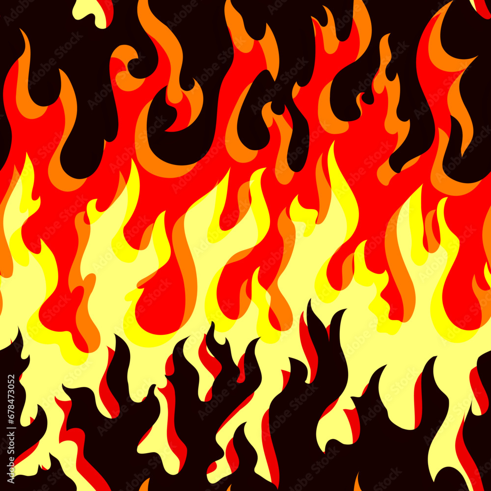 Abstract flame. Seamless pattern