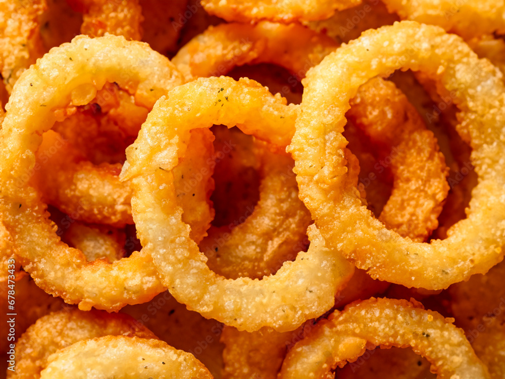 fried onion rings on white background fried onion rings on white background