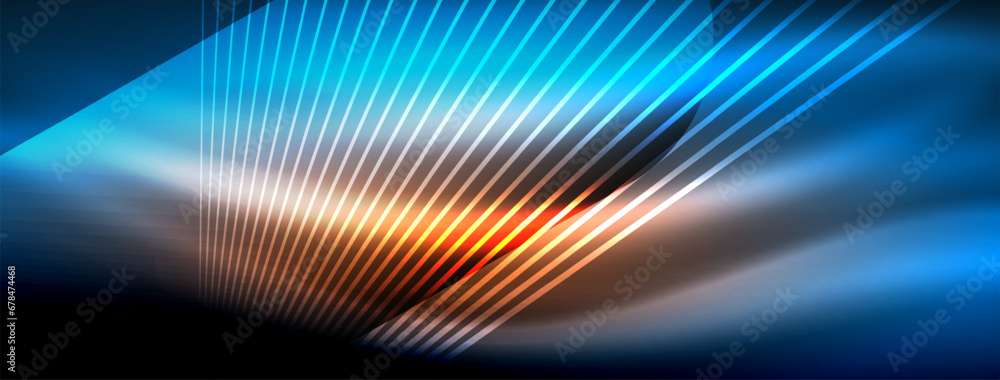 Glowing neon wave abstract background - vibrant, luminescent waves pulsate in a captivating and electrifying display Glowing neon wave abstract background - vibrant, luminescent waves pulsate in a captivating and electrifying display