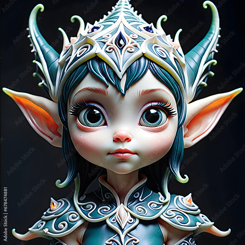 Enchanting Elven Realm Crafted in Sweet Artistry: A Tale of Beautiful Elves Born from the Magic of Sugar Art.(Generative AI)