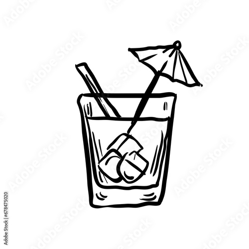 cold drink hand drawn