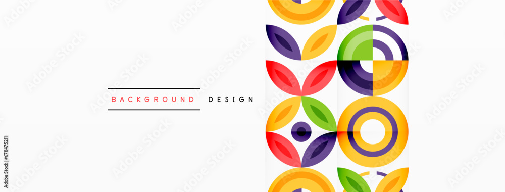 Fototapeta premium Colorful circles abstract background. Hi-tech design for wallpaper, banner, background, landing page, wall art, invitation, prints, posters