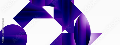 Serene gradient template. Circles and triangles mingle in minimalist perfection. Gentle fusion of forms and hues creates balanced yet captivating backdrop, embodying modern sophistication