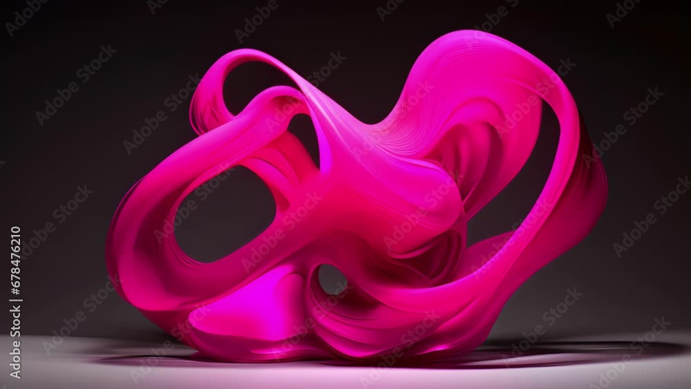 A twisted and contorted structure of magenta wire, forming an intricate and abstract sculpture. A twisted and contorted structure of magenta wire, forming an intricate and abstract sculpture.