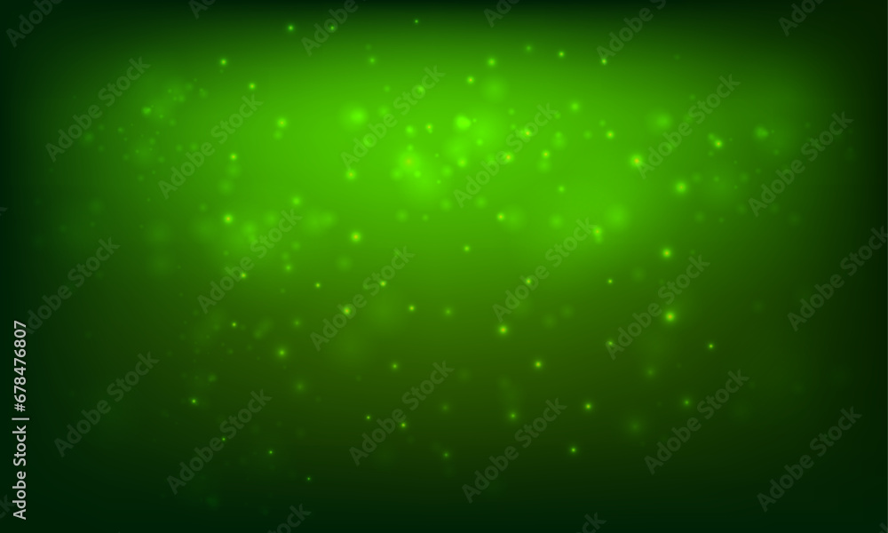 Obraz premium Vector abstract green bokeh light sparkles banner