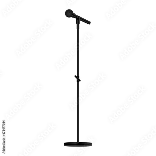 Vector realistic icon. microphone on the leg, isolated on white background. sound and music concept