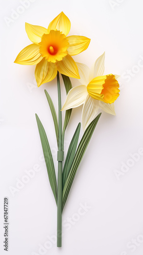 yellow daffodils isolated on white © Natali