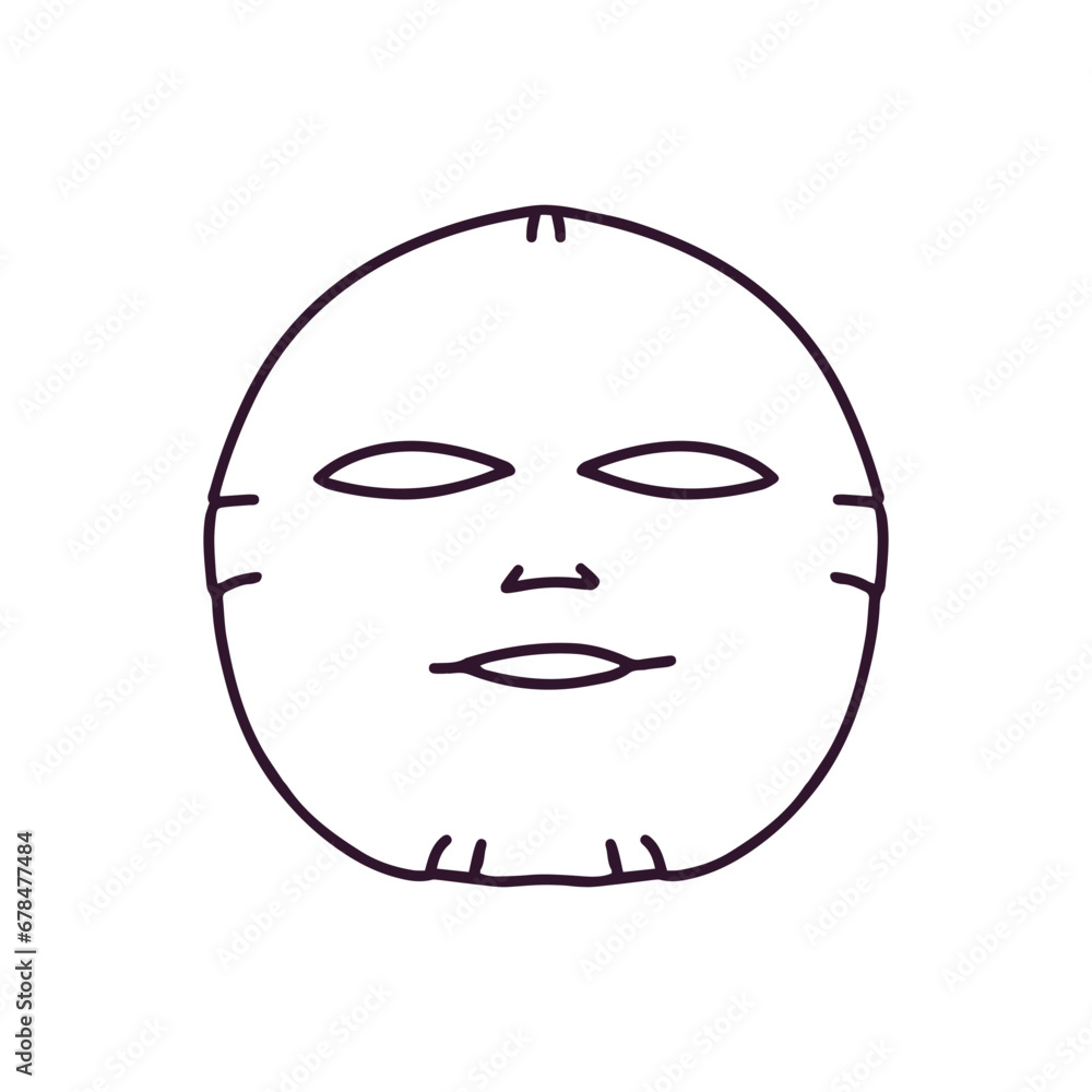 Hand-drawn face mask, beauty cosmetic element, self care. Illustration for beauty salon, cosmetic store, makeup design. Doodle sketch style. Hand-drawn face mask, beauty cosmetic element, self care. Illustration for beauty salon, cosmetic store, makeup design. Doodle sketch style.