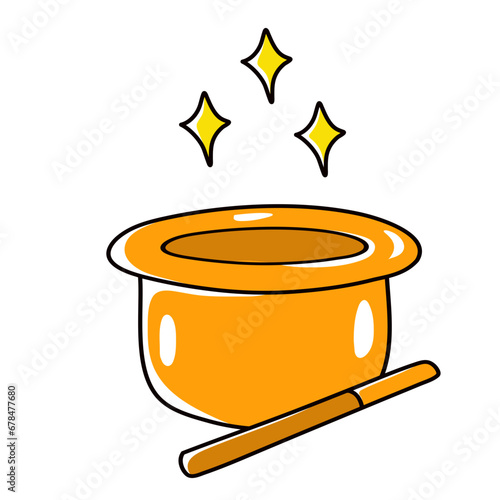 handdrawn magic hat