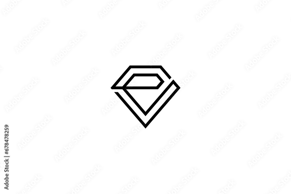 Initial Letter E Diamond Logo Design with simple form Initial Letter E Diamond Logo Design with simple form