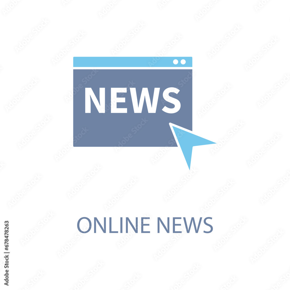 Online news concept line icon. Simple element illustration. Online news concept outline symbol design. Online news concept line icon. Simple element illustration. Online news concept outline symbol design.